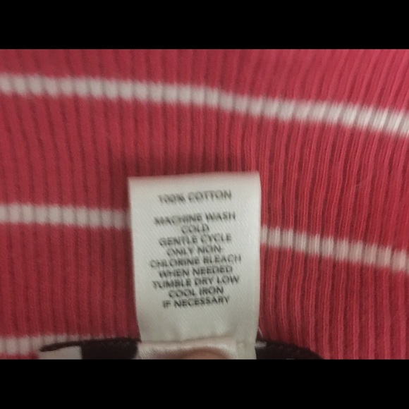 Ann Taylor LOFT tank top L large red white stripes - Picture 5 of 5